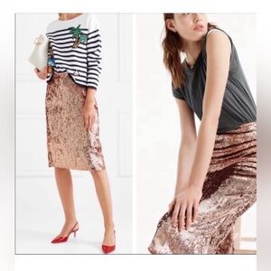 Rose gold sequin j crew skirt